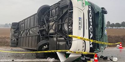 Amasya'da yolcu otobüsü devrildi bir kişi öldü, çok sayıda kişi yaralandı