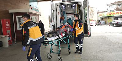 merdivenden düşen belediye işçisi yaralandı