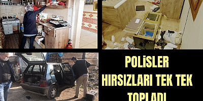 POLiSLER HIRSIZLARI TEK TEK TOPLADI