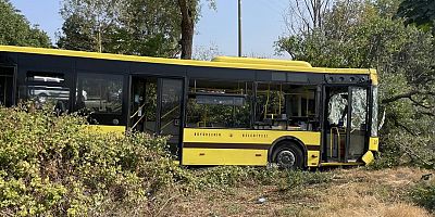 Şarampole devrilen belediye otobüsündeki 21 kişi yaralandı