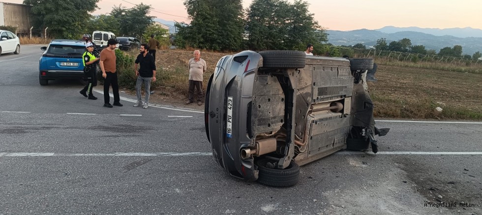 Ahmet Türkel Çevreyolu’nda takla atan otomobilde bir kişi yaralandı