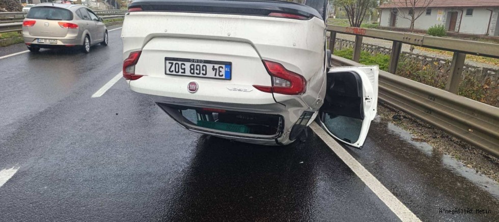 Bilecik'te takla atan aracın sürücüsü hafif yaralandı