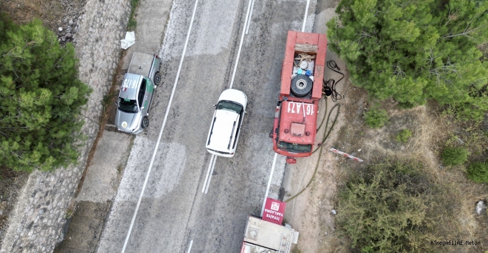 BOĞAZKÖY BARAJI KENARINDA ORMAN YANGINI PANİĞİ