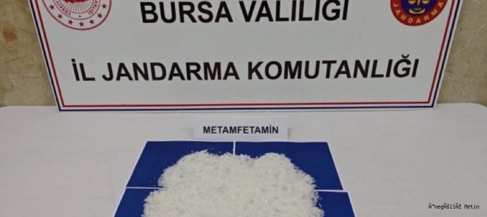 Gürsu’da iş yerinde 1 kilo 935 gram metamfetamin ele geçirildi