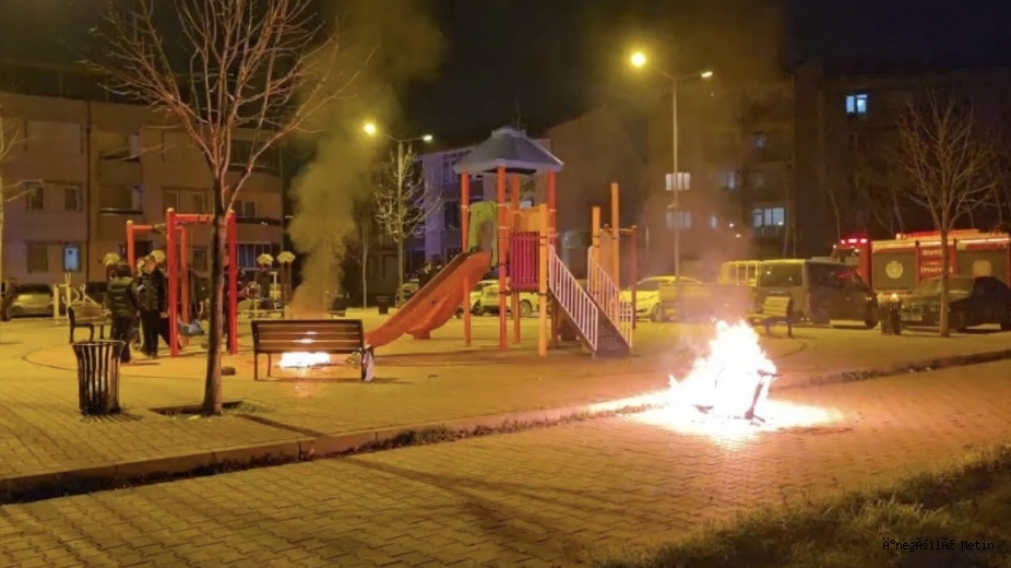 İnegöl’de çocuk parkında yangın paniğ