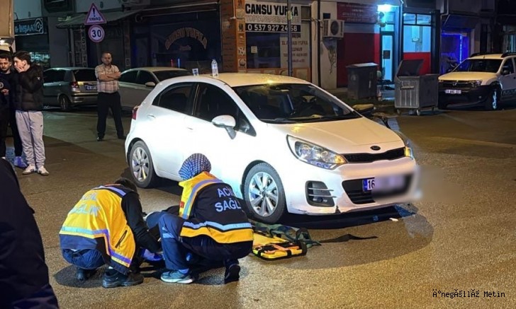 İnegöl’de otomobille motosiklet çarpıştı: 17 yaşındaki sürücü yaralandı