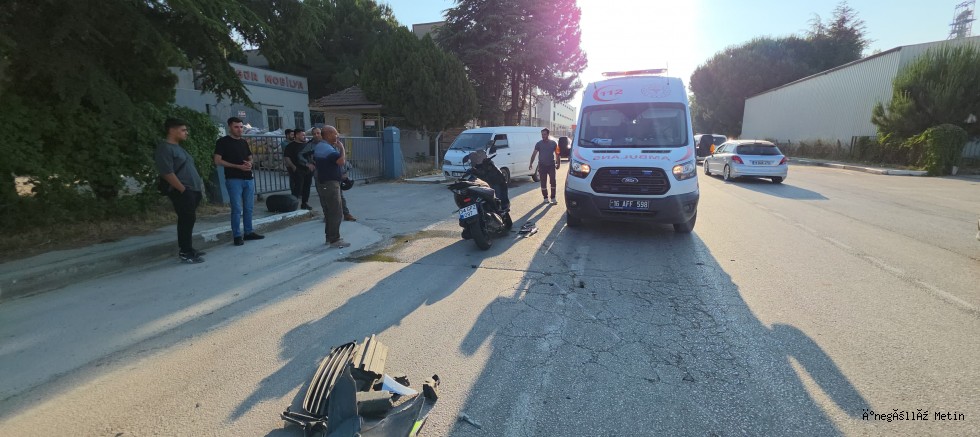 İnegöl OSB’de Otomobil ile Motosiklet Çarpıştı: 1 Yaralı