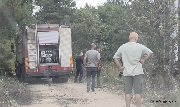 İnegöl Yeniceköy’de Elektrik Hatları Patladı, Otluk Alanda Yangın Çıktı