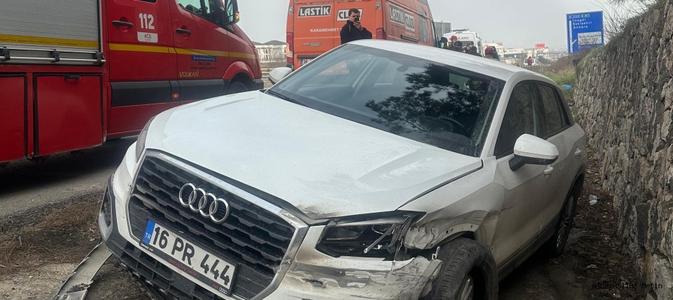 İnegöl Yolunda Otomobil Şarampole Uçtu: 3 Yaralı