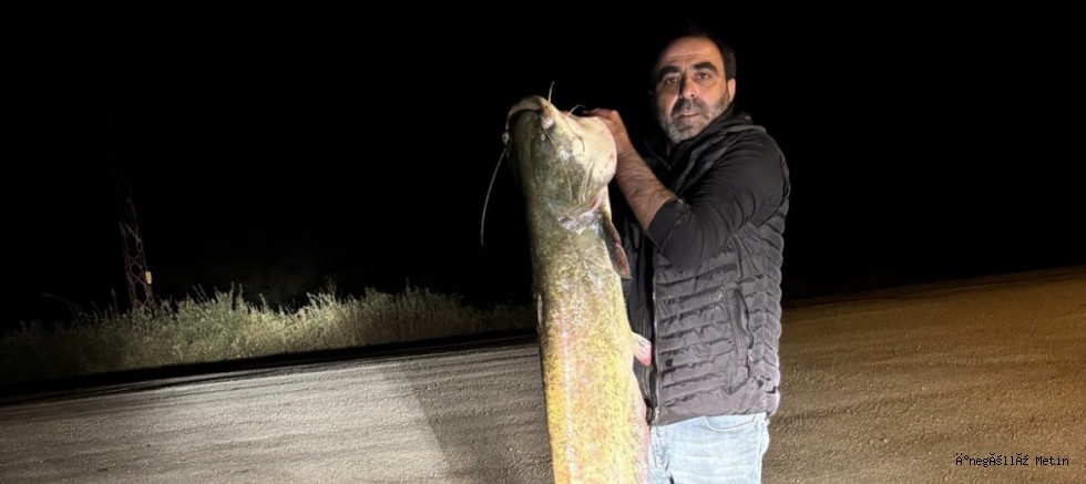 İNEGÖLLÜ BÜLENT SERBEST SAKARYA’DA DEV YAYIN BALIĞI YAKALADI