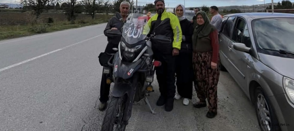 İNEGÖLLÜ HASTANE ÇALIŞANI UMRE’DEN MOTOSİKLETİYLE DÖNDÜ