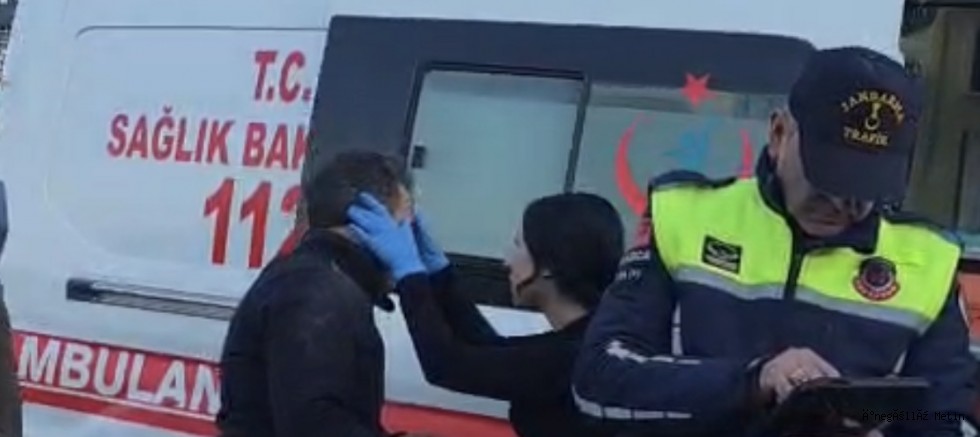 Kontrolden Çıkan Motosiklet Devrildi: Sürücü Yaralandı