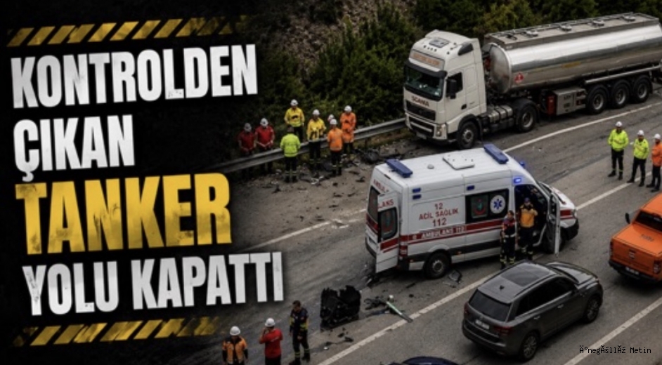     Kontrolden Çıkan Tanker Yolu Kapattı