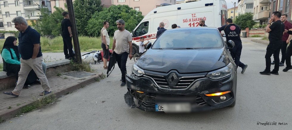 Otomobil ile Motosiklet Çarpıştı: 1 Yaralı