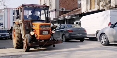 3 Tekerlekli traktör, görenleri şaşırttı
