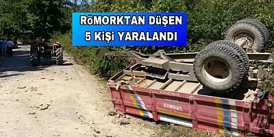 5 KİŞİ RÖMORKTAN DÜŞEREK AĞIR YARALANDI