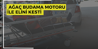 Ağaç budama motoru ile elini kesti 