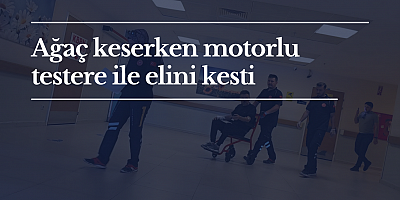 Ağaç keserken motorlu testere ile elini kesti