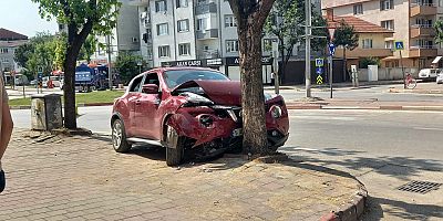 Ağaca çarparak durabildi 