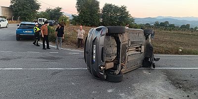 Ahmet Türkel Çevreyolu’nda takla atan otomobilde bir kişi yaralandı