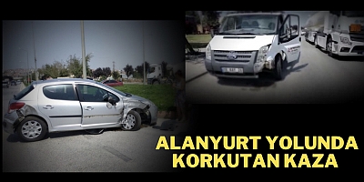 Alanyurt yolunda korkutan kaza