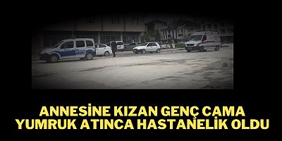 Annesine kızan genç cama yumruk atınca hastanelik oldu