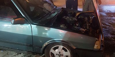 Araç alevlere teslim oldu