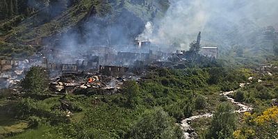 Artvin’in Yusufeli ilçesinde yangın