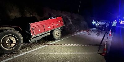 Balıkesir'de otomobilin traktöre çarpması sonucu 1 kişi öldü, 3 kişi yaralandı