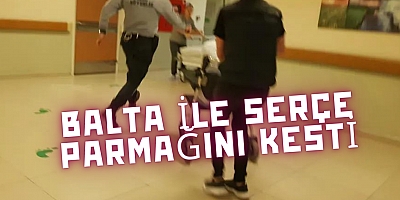 Balta ile serçe parmağını kesti