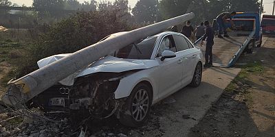 Beton direği devirip kayıplara karıştı
