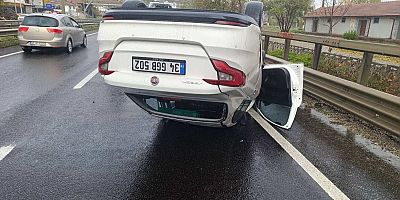 Bilecik'te takla atan aracın sürücüsü hafif yaralandı