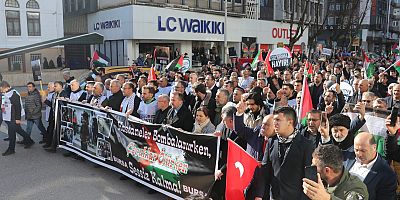 Binlerce kişi Filistin’e destek yürüyüşünde buluştu