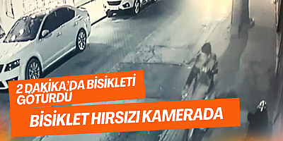 Bisiklet hırsızı kamerada