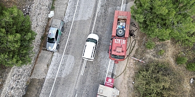 BOĞAZKÖY BARAJI KENARINDA ORMAN YANGINI PANİĞİ