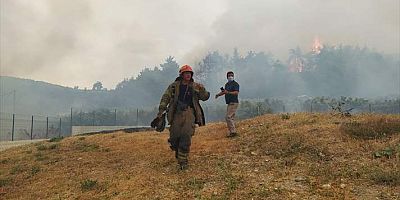 Bursa'da çıkan orman yangınına müdahale ediliyor