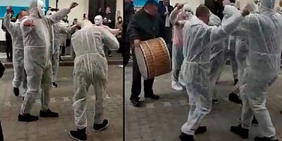 Bursa'da gelin almaya böyle gittiler! Corona virüs farkındalığı...