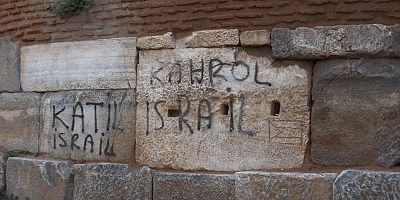 Bursa’da “Katil İsrail' yazısı isyan ettirdi