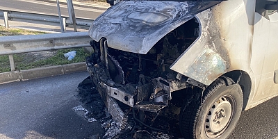 Bursa'da minibüs yangını: BUSKİ Ekipleri yangının büyümesini önledi