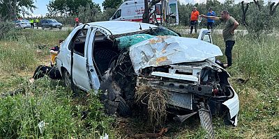 Bursa’da Otomobil zeytinliğe uçtu