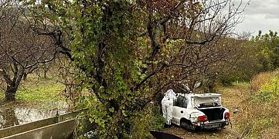 Bursa'da su kanalına çarpan otomobilin sürücüsü öldü