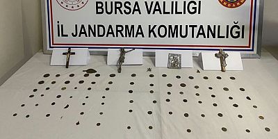 BURSA - Tarihi madeni para satmaya çalışan 2 şüpheli yakalandı