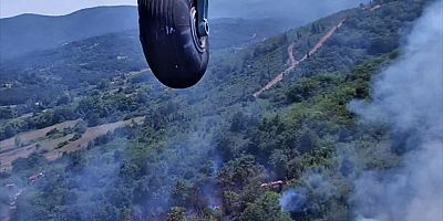 Çanakkale'de çıkan orman yangınına müdahale ediliyor