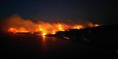 Çanakkale'nin Eceabat ilçesindeki orman yangınına müdahale ediliyor