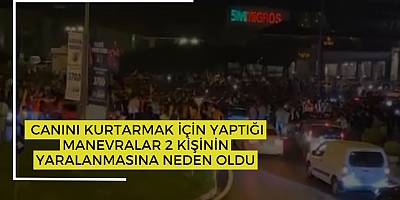 Canını kurtarmak için yaptığı manevralar 2 kişinin yaralanmasına neden oldu