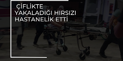 ÇİFLİKTE YAKALADIĞI HIRSIZI HASTANELİK ETTİ
