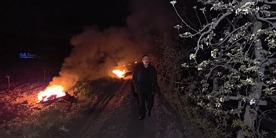 Çiftçiler meyvelerini korumak için tarlalarını ateşe verdi