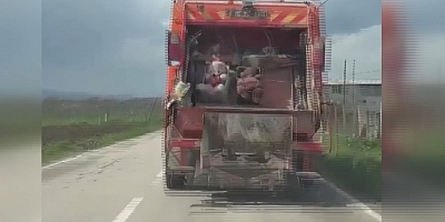 Çöp kamyonuna bakan hayrete düştü