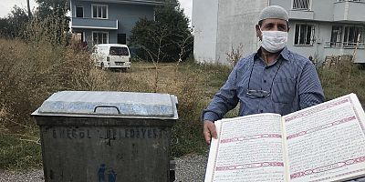 Çöpe atılan Kur’an-ı Kerim bulan mahalle sakinleri olaya tepki gösterdi 