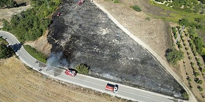 DEYDİNLER’DE YANGINA EKİPLER VE KÖYLÜLER MÜDAHALE ETTİ